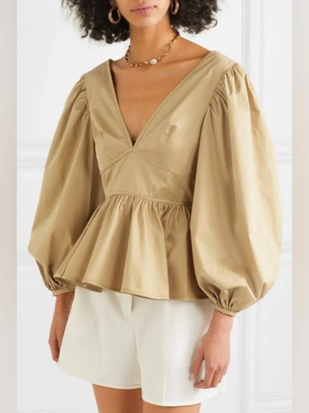 Luna Puff Sleeve Peplum Top Size 0